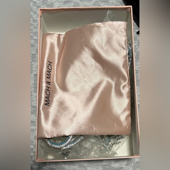 Mach & Mach glitter double glitter bow pointed pumps - baby blue - 39 - Picture 5 of 5